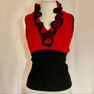 Sleeveless Sweater Ruffles